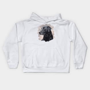 Black Labrador Painting Kids Hoodie